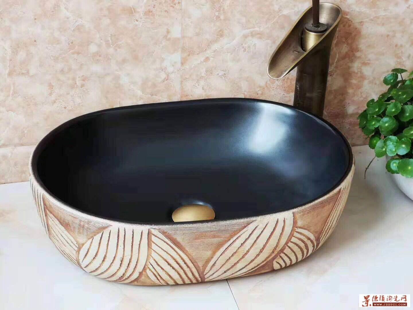 台上盆家用圆形台上洗手盆美式台盆欧式陶瓷艺术洗脸盆