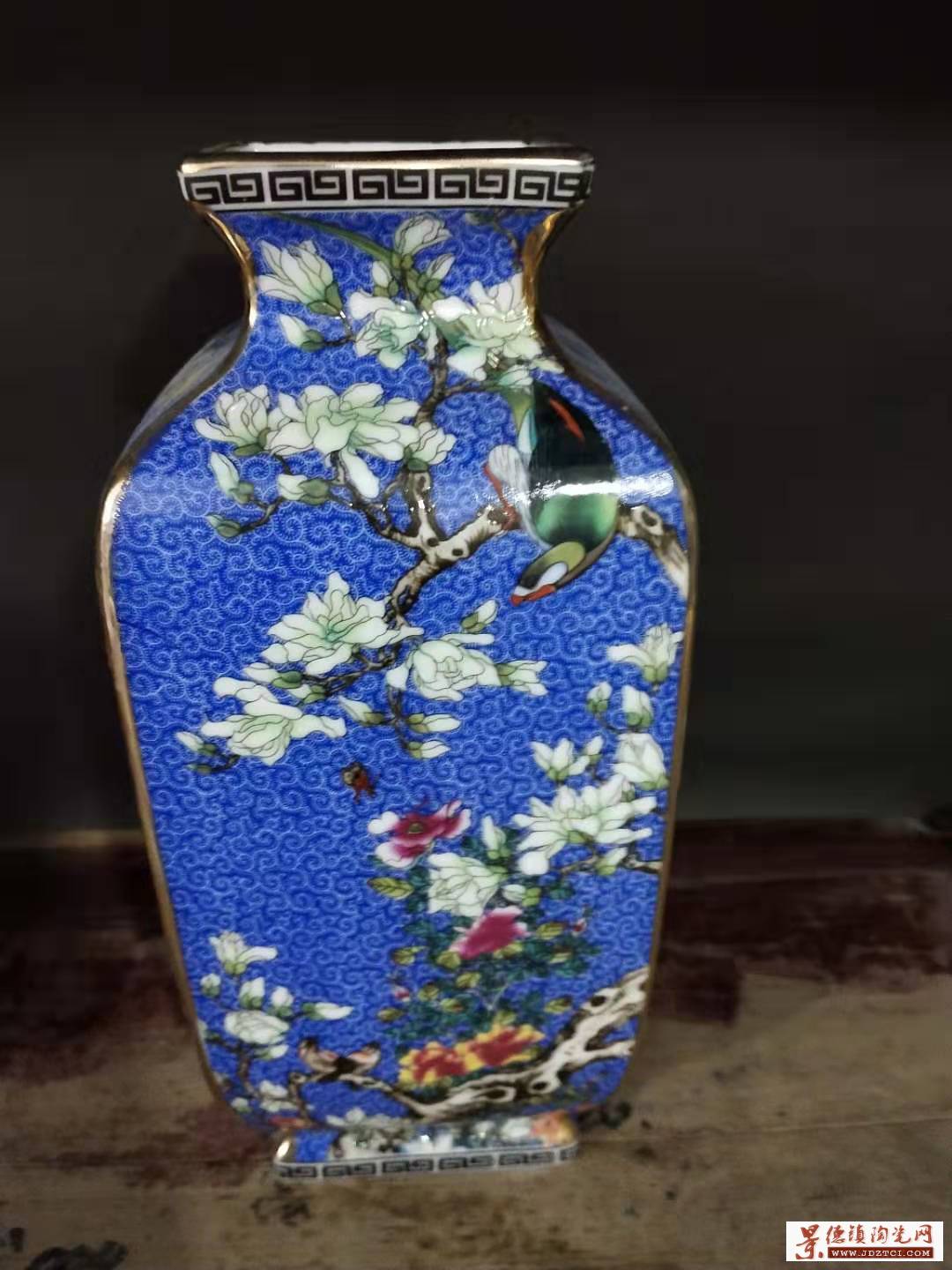 景德镇陶瓷器仿乾隆描金仿古花瓶复古中式客厅装饰工艺品摆