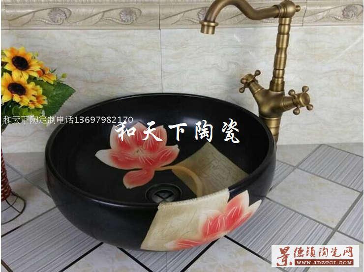 卫生间台上盆陶瓷家用方形洗脸盆面阳台盆池美式艺术洗手盆盘单盆