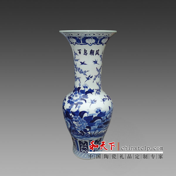 景德镇陶瓷器青花瓷花瓶插花摆件新中式客厅装饰品家居工艺品礼物