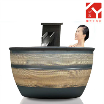 陶瓷泡澡缸1.2米酒店温泉洗浴中心日式极乐汤洗浴大缸景德镇厂家