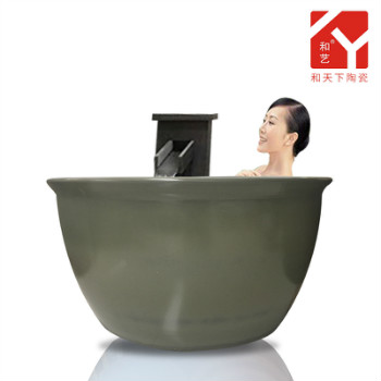 景德镇陶瓷泡澡缸温泉洗浴中心专用浴缸大口径1.2米家用户外泡缸