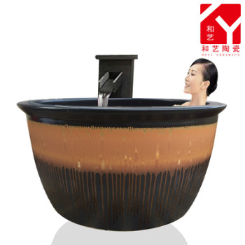 一米二的英士石浴缸 陶瓷大缸 青花瓷大缸 陶瓷大花缸 风水大缸