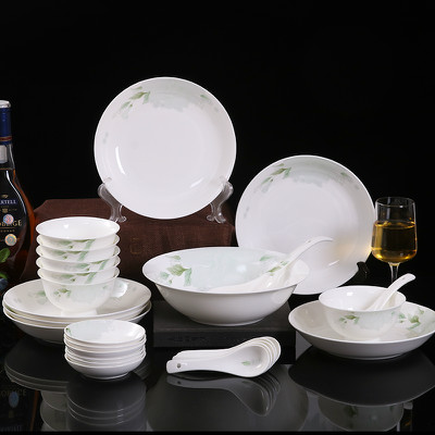 碗碟套装家用韩式新款陶瓷碗饭碗筷盘子碗套装景德镇骨瓷餐具套装