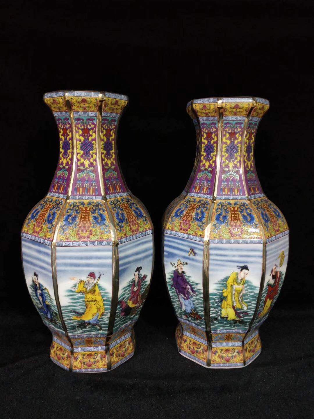 陶瓷珐琅彩高难度工艺手绘日用家居摆件小件花瓶装饰品
