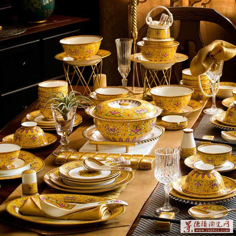 中式珐琅彩餐具礼品,宫廷风描金餐具套装