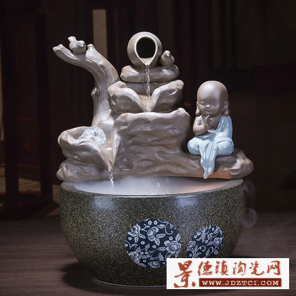 创意陶瓷流水喷泉摆件禅意家居装饰品
