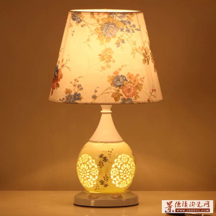 新中式台灯卧室床头灯 起夜台灯创意陶瓷装饰台灯灯罩