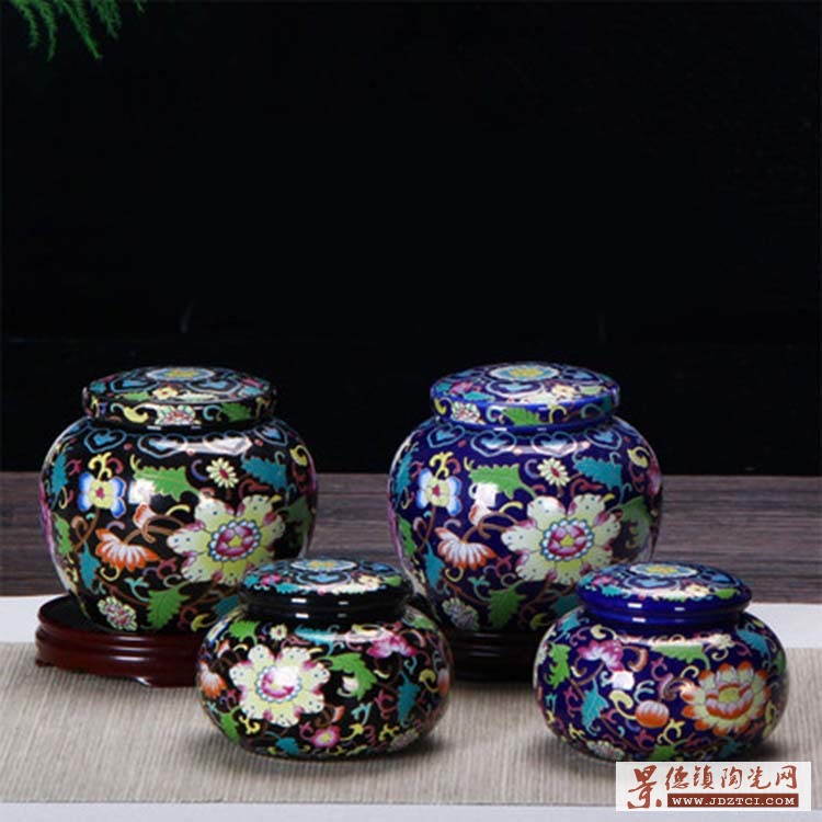 瓷艺珐琅彩陶瓷茶叶罐