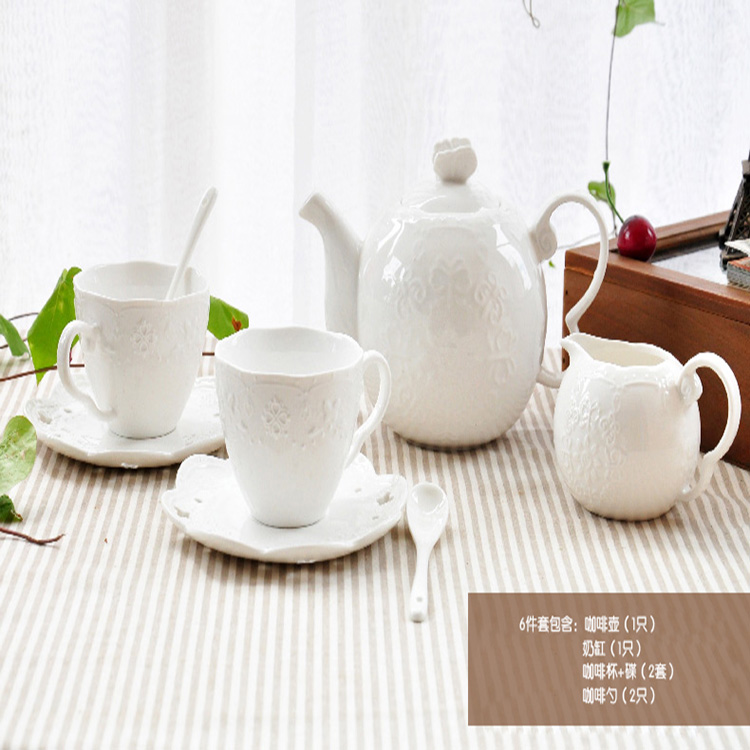 欧式骨瓷咖啡杯套装 家用陶瓷客厅英式下午茶咖啡具 结婚礼物