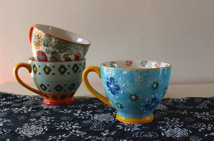 杯具套装陶瓷花茶杯碟套装陶瓷家用下午茶具咖啡器具配杯架