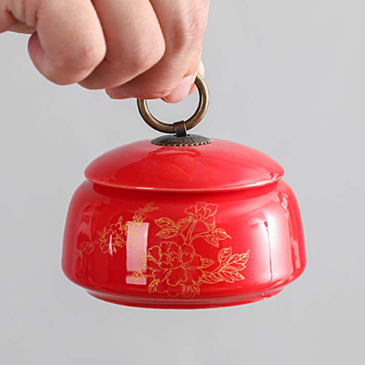 茶叶罐便携 密封罐中号陶瓷随身防潮家用日式旅行储物罐小号普洱