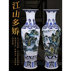 景德镇陶瓷手绘仿古青花大花瓶