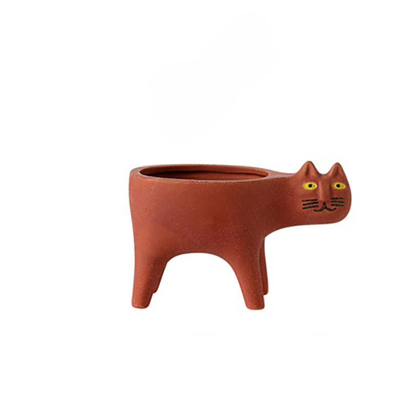 可爱猫咪尾巴陶瓷花盆