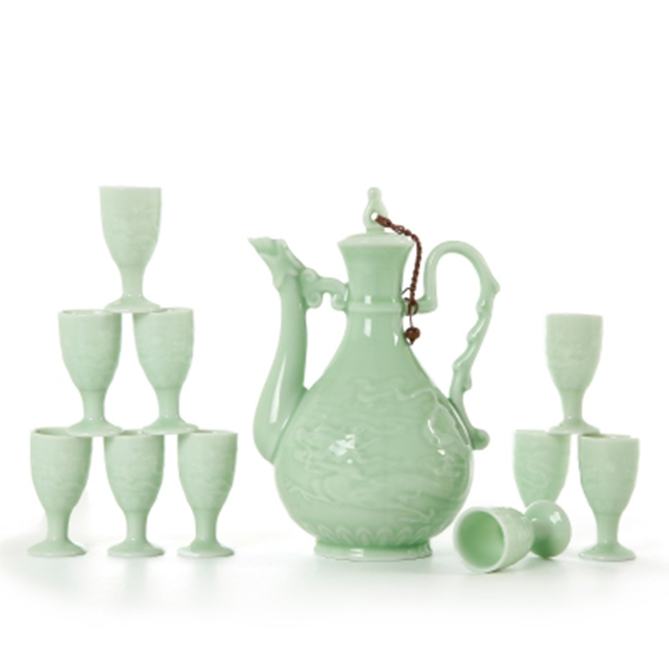 景德镇陶瓷酒具 中式传统酒瓶酒壶 家用创意酒杯套装