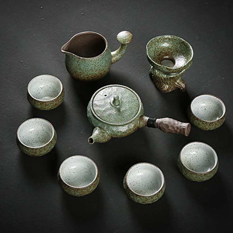 日式陶茶壶功夫茶具 简约茶盘套装 家用陶瓷茶杯泡茶器