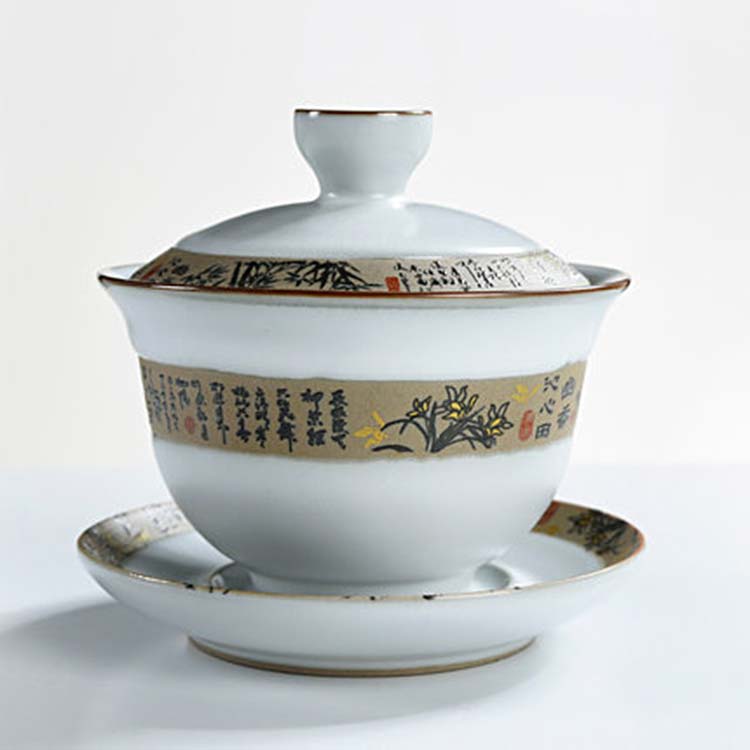 创意功夫茶具 办公室泡茶壶盖碗 家用陶瓷茶杯盖碗定制
