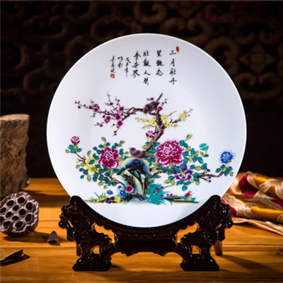 批量各种粉彩纪念装饰瓷盘 陶瓷礼品纪念盘 陶瓷工艺品