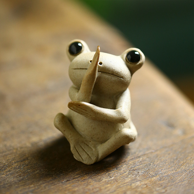 景德镇陶瓷青蛙茶桌摆件 家居客厅书房个性创意摆件