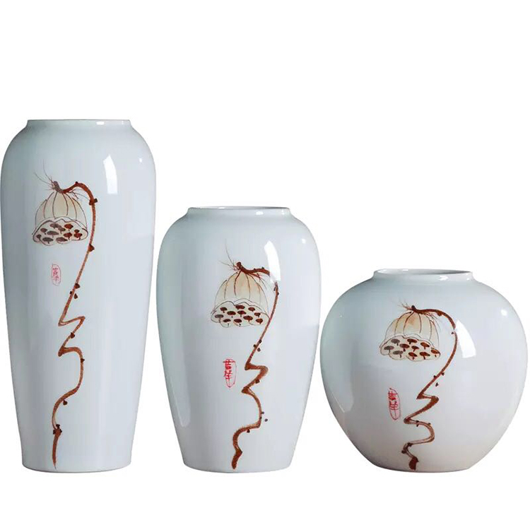 景德镇陶瓷工艺花瓶摆件 客厅创意简约风插花装饰品