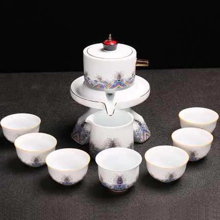 功夫茶具套装 家用客厅整套陶瓷茶盘茶杯 创意小茶台泡茶壶