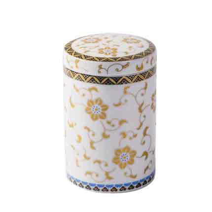 陶瓷功夫茶叶罐 手绘白瓷茶叶罐家用花茶普洱密封罐