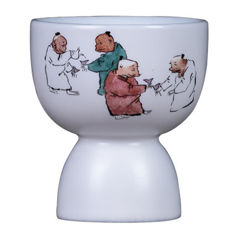 中式仿古陶瓷酒杯 创意高脚杯白酒烈酒单杯 家用酒具