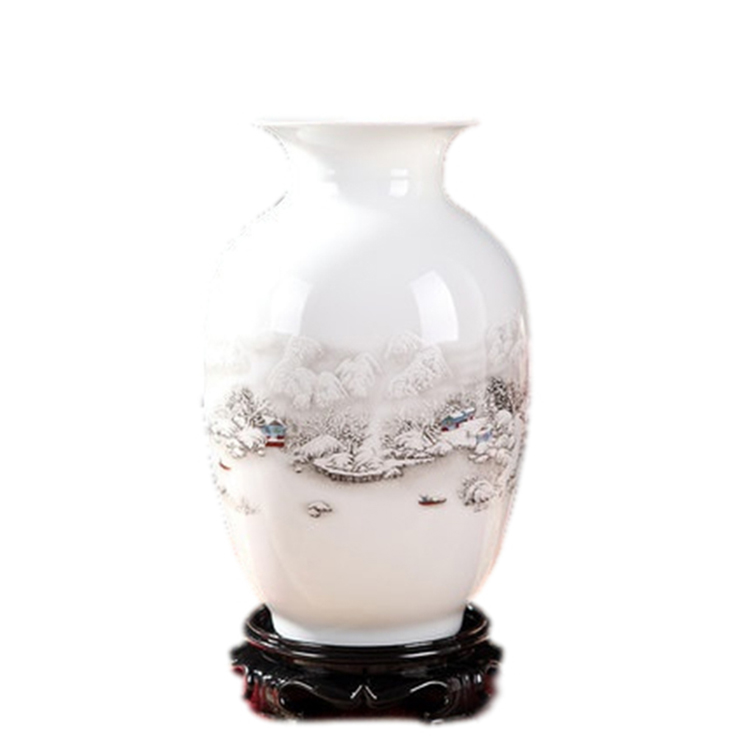 景德镇陶瓷器中式花瓶摆件 家用客厅插花装饰工艺品摆设