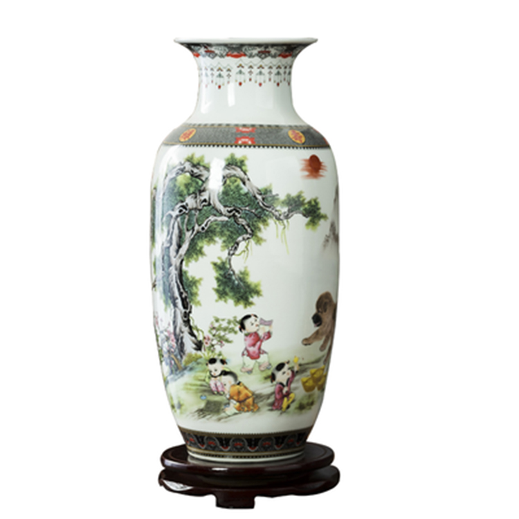 景德镇陶瓷器现代大花瓶 家用家居客厅玄关中式工艺品摆件
