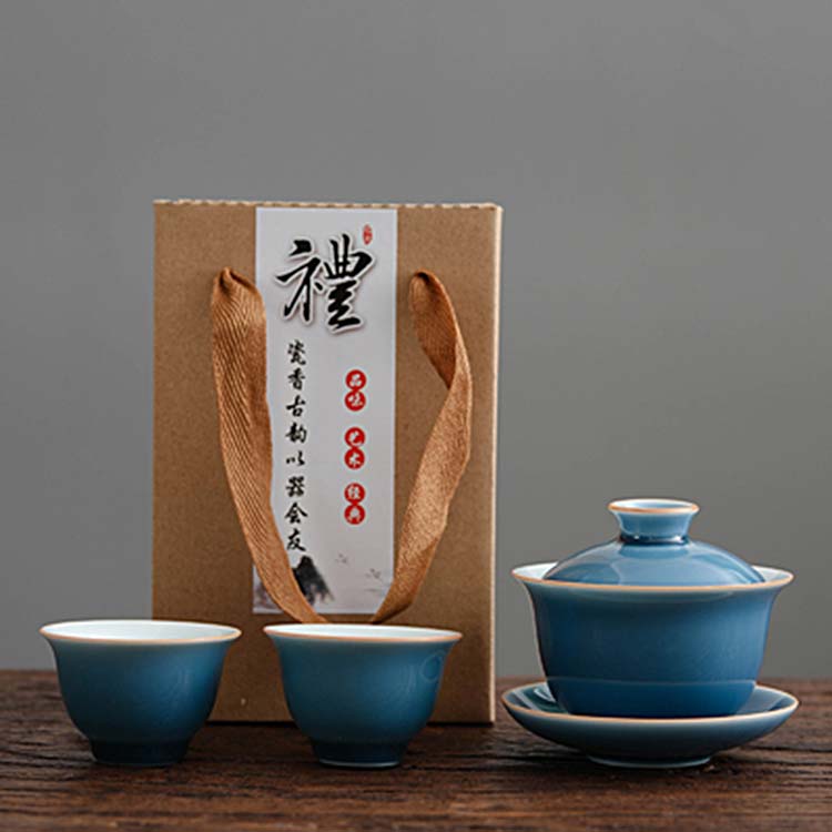 陶瓷茶杯功夫茶具 创意手绘白瓷主人杯 中式普洱茶碗茶盏v