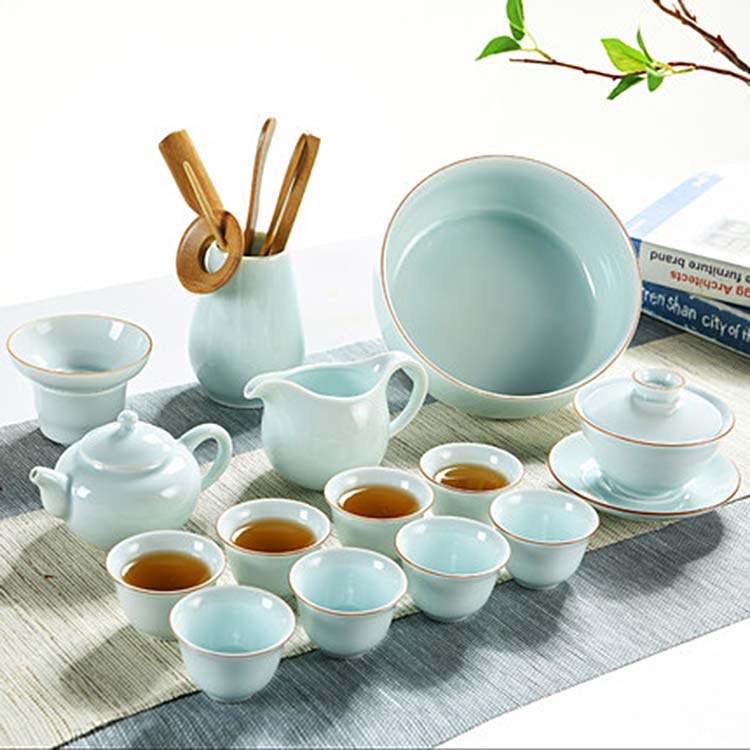 创意功夫茶具套装 家用陶瓷整套盖碗 中式茶壶品茗茶杯