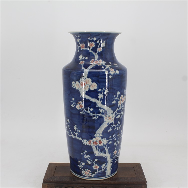 景德镇陶瓷瓷器花瓶 家用青花梅花花瓶客厅博古架摆件