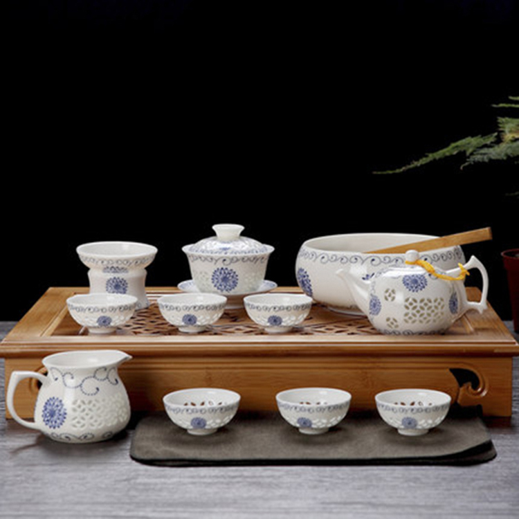 景德镇陶瓷茶具套装 创意商务礼品功夫茶具 家用整套茶壶