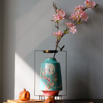 景德镇陶瓷新中式创意花瓶饰品 家用客厅玄关陶瓷花瓶装饰工艺品摆件
