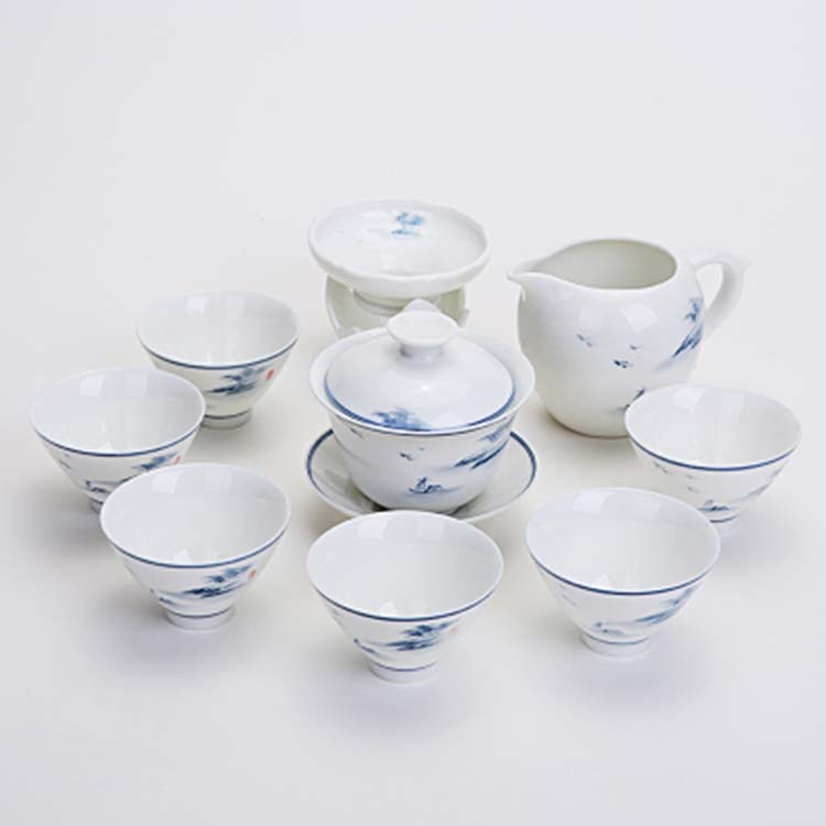复古茶具套装 家用现代简约陶瓷盖碗茶杯 整套功夫茶具