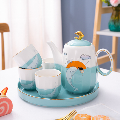 北欧茶具套装 陶瓷茶壶茶杯 家用客厅现代简约整套泡茶杯