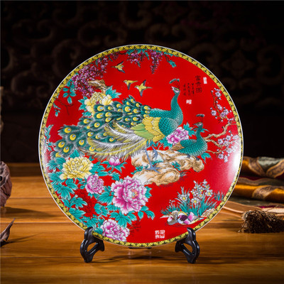 陶瓷器挂盘装饰盘子摆件中国纪念品 来图定制logo陶瓷纪念盘