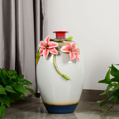 景德镇陶瓷花瓶摆件客厅 家用插花玄关家用装饰