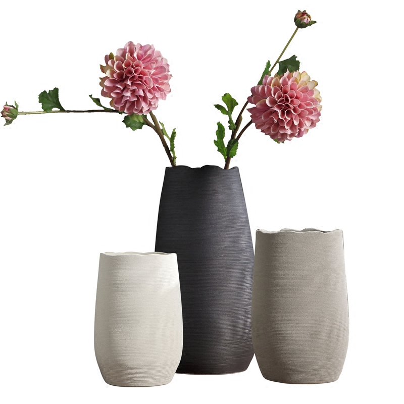 景德镇陶瓷创意干花花器 现代简约陶瓷客厅卧室花瓶摆件