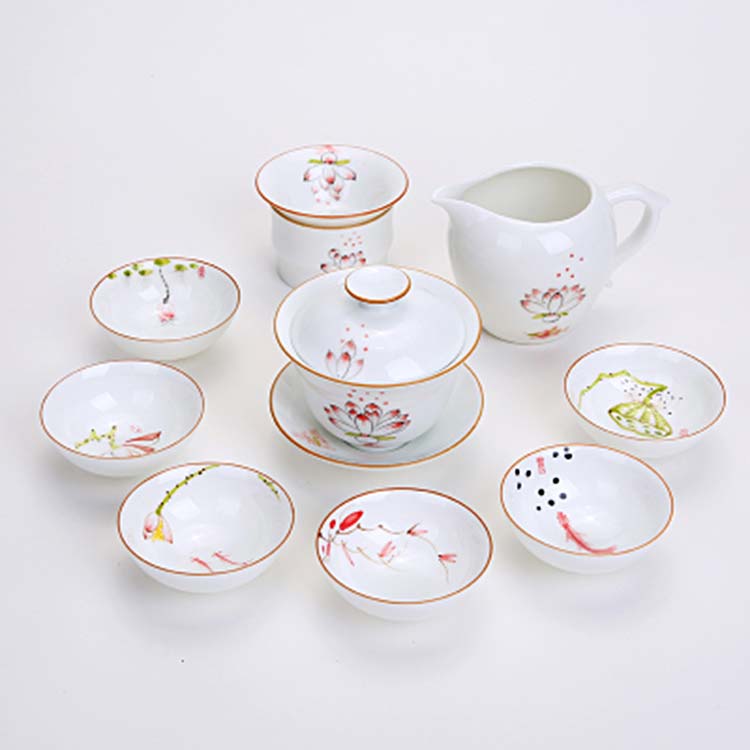新品景德镇手绘功夫茶具套装 家用陶瓷茶杯茶壶 创意青花瓷茶具