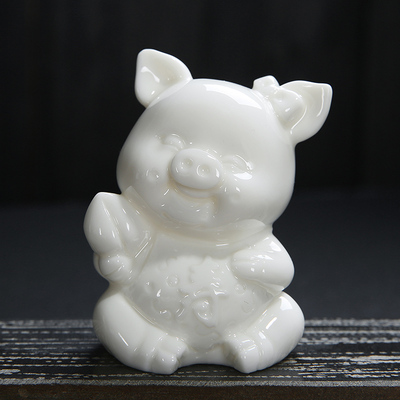 景德镇陶瓷雕塑瓷猪摆件