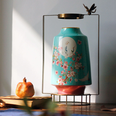 景德镇陶瓷新中式创意花瓶摆件 家用客厅玄关花瓶装饰工艺品插花摆件