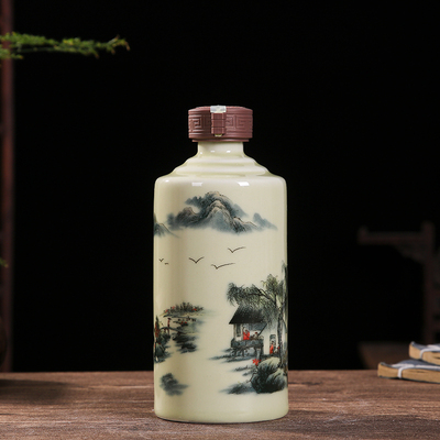 景德镇陶瓷酒瓶空瓶 1斤家用酒壶酒罐 创意酒坛子酒具