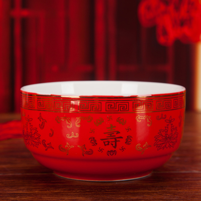 陶瓷寿碗定制 答谢礼品碗批发 老人生日回礼 寿宴烧刻字寿碗