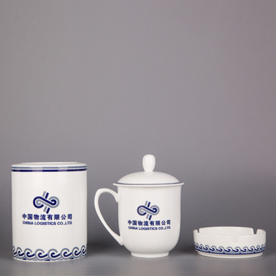 茶具陶瓷茶杯带盖 白瓷水杯 办公室会议杯 礼品杯logo定制