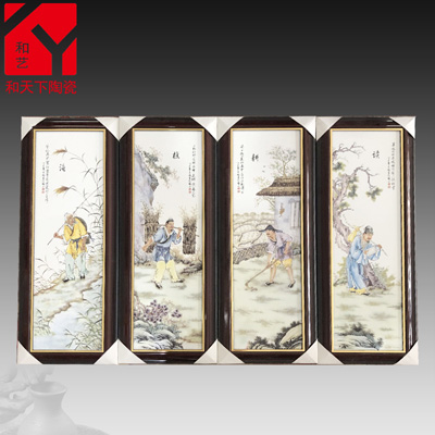 景德镇陶瓷器名人名作粉彩手绘江南水乡瓷板壁画壁画客厅工艺品厂家