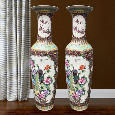 景德镇中式陶瓷摆件手绘花瓶客厅创意插花家居装饰工艺品摆设收藏厂家