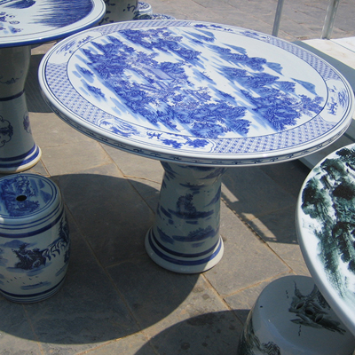 景德镇陶瓷手绘青花一桌四凳桌凳套装庭院桌凳生产厂家