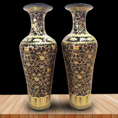 景德镇陶瓷器花瓶手绘水晶黑釉中式家居客厅装饰品电视柜摆件厂家