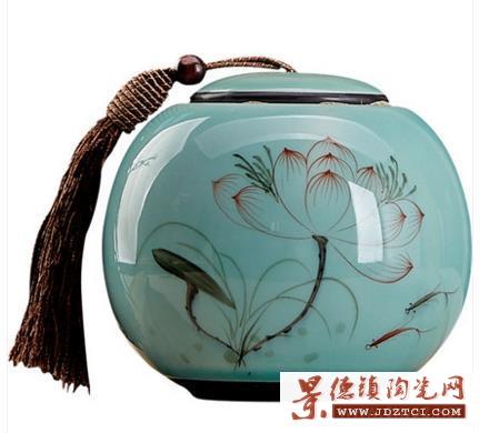 年终礼品陶瓷茶叶罐 景德镇陶瓷罐